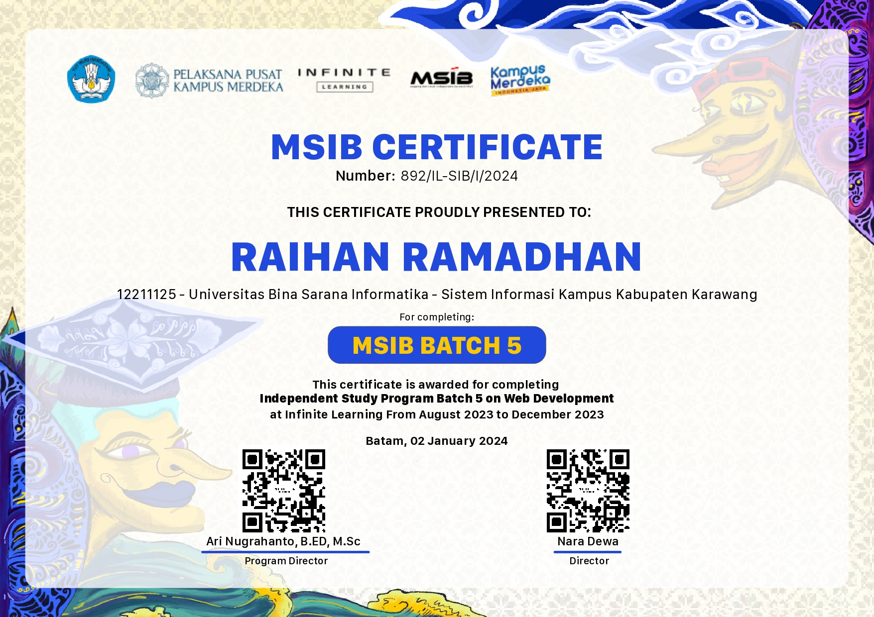 MSIB Certificate